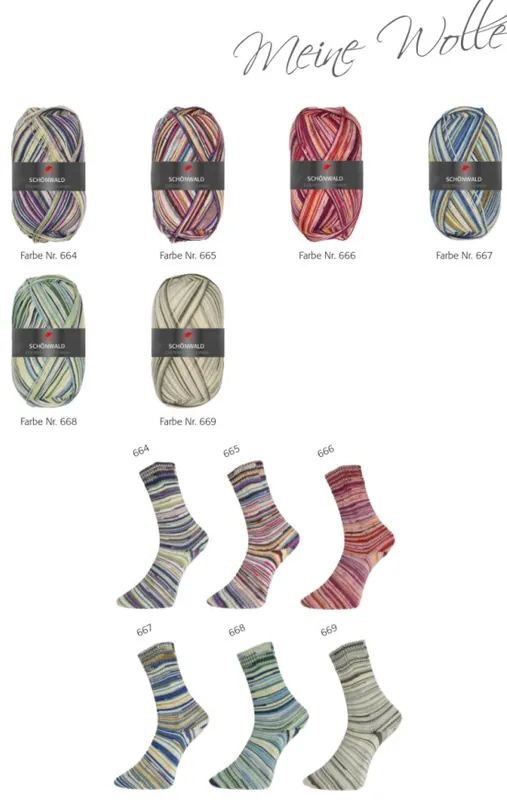 Letzte Chance Sortiment – 6x Pro Lana Golden Socks 4-fach Schönwald