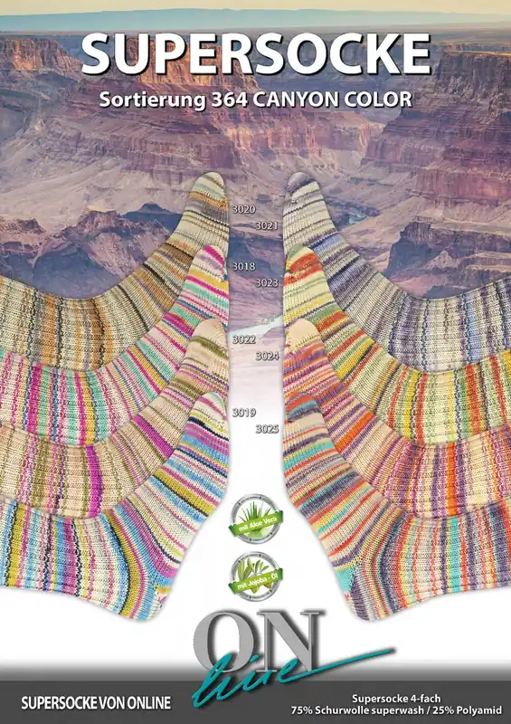 ONline Supersocke Sort. 364 Canyon Color mit Aloe Vera und Jojobaöl 100g Direkt Vom Hersteller