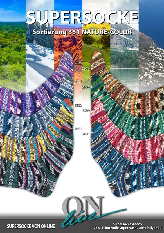 ONline Supersocke Sort. 351 Nature Color 100g Kostenloser Versand