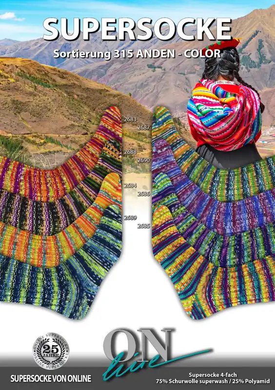 Finale Aktion ONline Supersocke Sort. 315 Anden-Color 100g