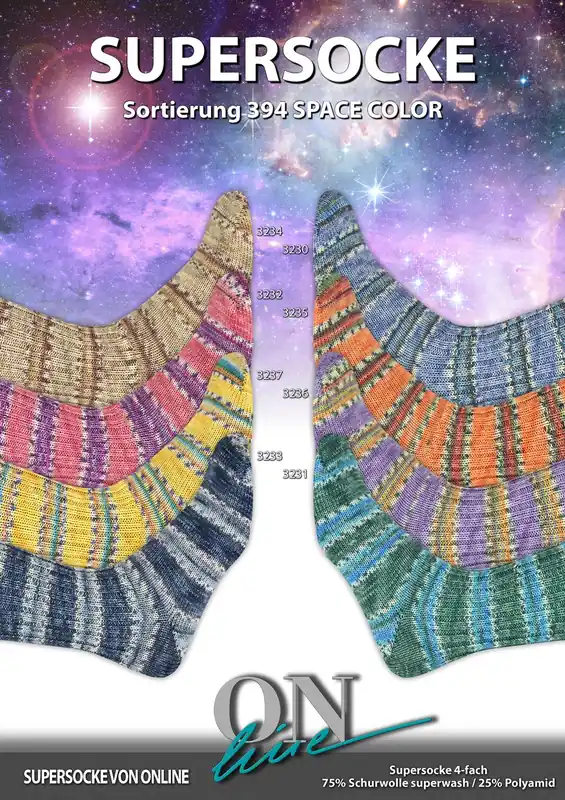 ONline Supersocke Sort. 394 Space Color Letzte Chance