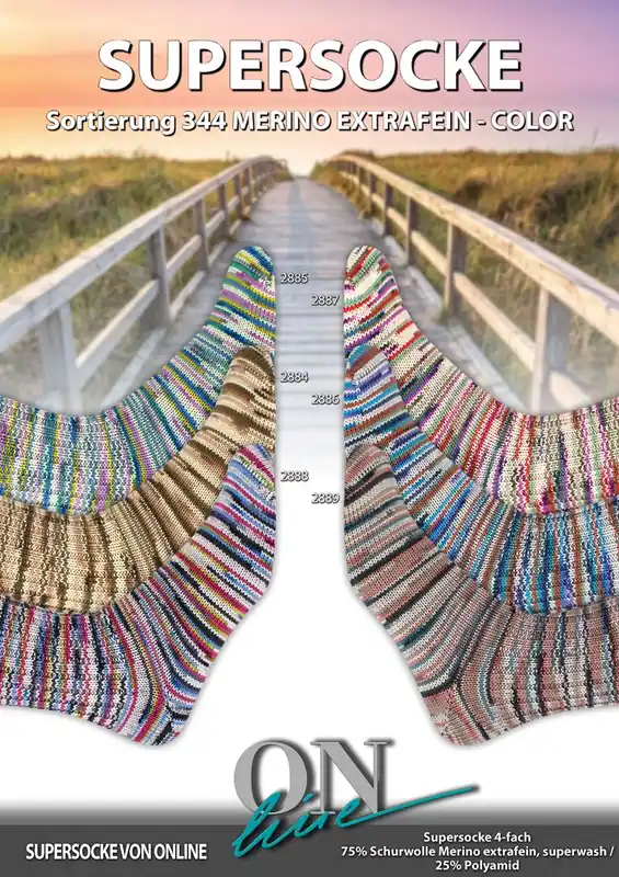 Neu Im Sortiment Fertigsocken aus ONline Supersocke Sort. 344 Merino Extrafein