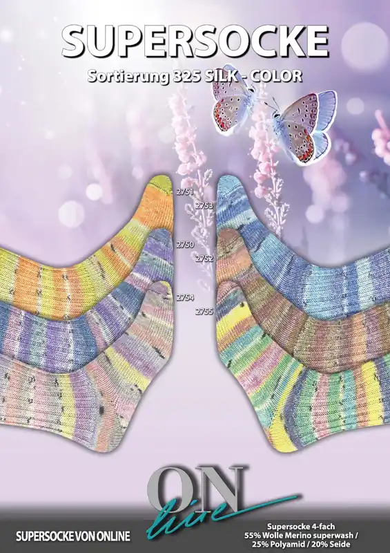 Angebot ONline Supersocke Sort. 325 Silk-Color 100g