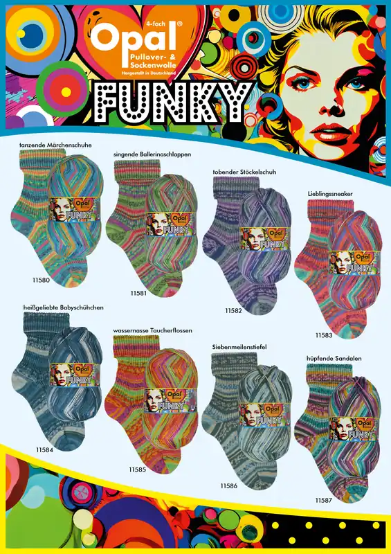 OPAL 4-fach 100g Funky Schneller Versand