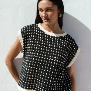 Neuheit Top Im Stäbchen-Karomuster aus Elastico