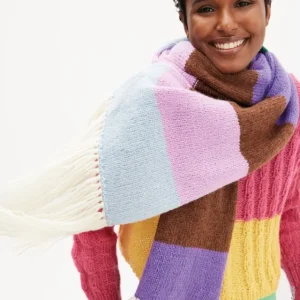 Schal Glatt Rechts In Streifen aus Brigitte No. 2 Neuheit