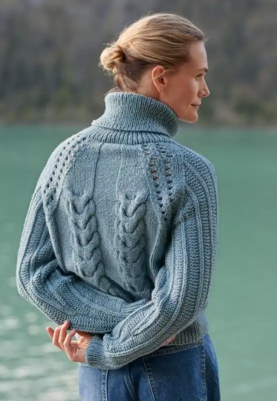 Pullover mit Zopfmuster aus Alta Moda Alpaca Finale Aktion