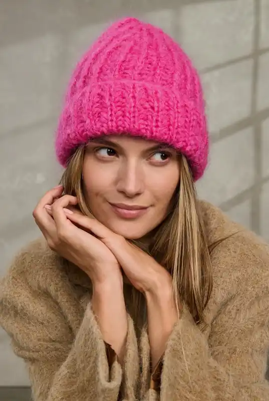 Markenprodukt Mütze Mit Umschlag aus Mohair Moda