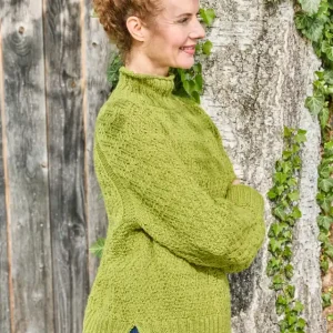 Damenpullover Mit Rhombenmuster aus Landlust Alpaka Merino 160 Preis Gesenkt