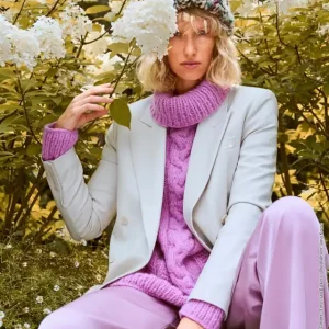 Zopfpullover Mit Kragen aus Ecopuno Chunky Zertifiziert