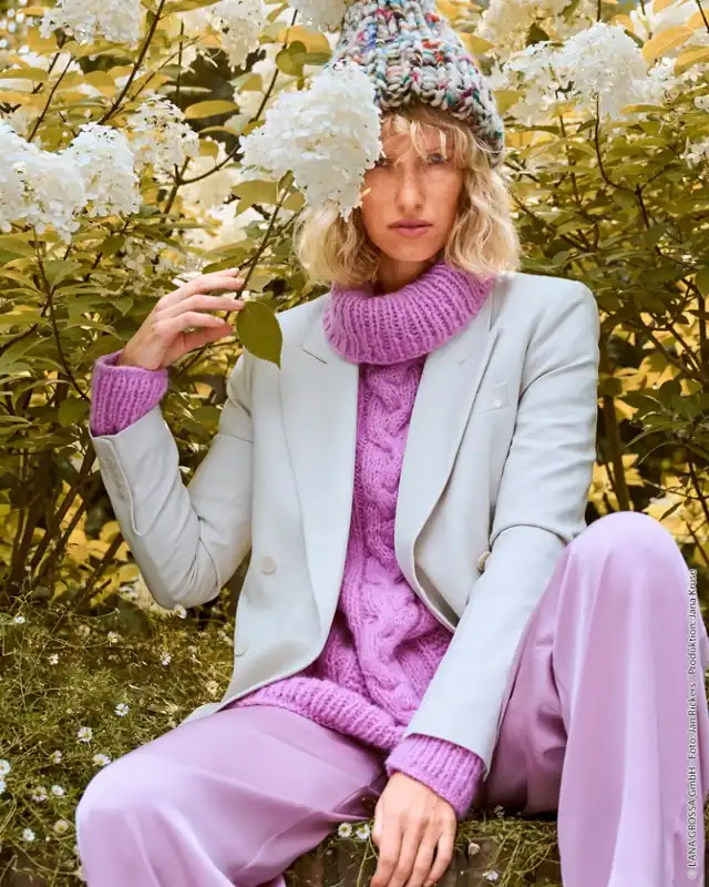 Zopfpullover Mit Kragen aus Ecopuno Chunky Zertifiziert