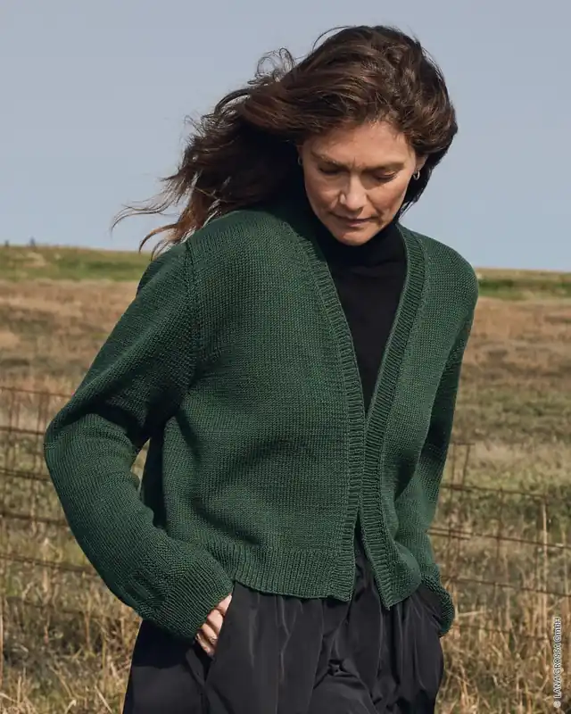 Kurzjacke Mit Strukturstreifen aus Merino Superiore Aktuell