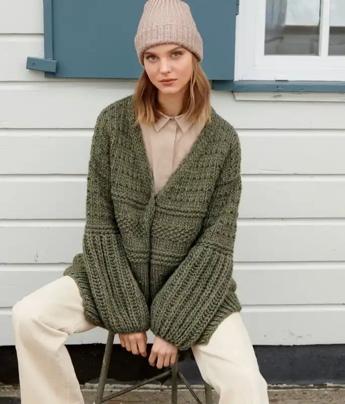 lange Jacke im Mustermix aus Per Lei (GOTS) Preis Gesenkt