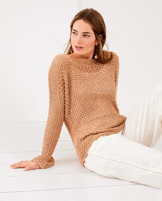 Letzte Chance Pullover mit Röschen- und Fallmaschenmuster aus Linarte