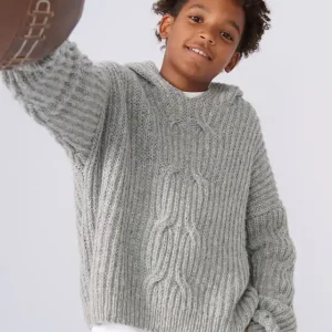 Solange Der Vorrat Reicht Pullover Mit Zopfmuster aus Cool Merino