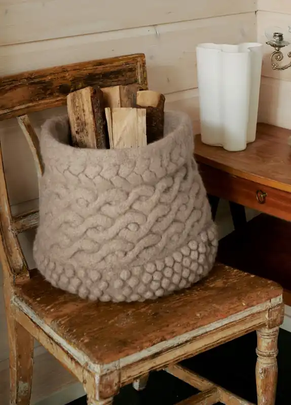 großer Filzkorb aus Feltro Uni Neue Ware