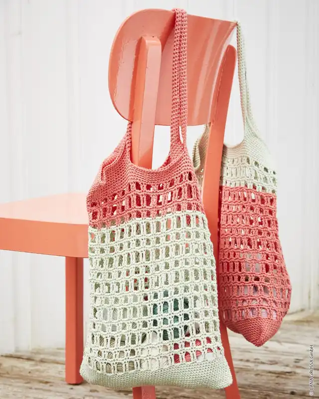 Häkeltasche Zweifarbig aus Landlust Baumwolle Jetzt Kaufen