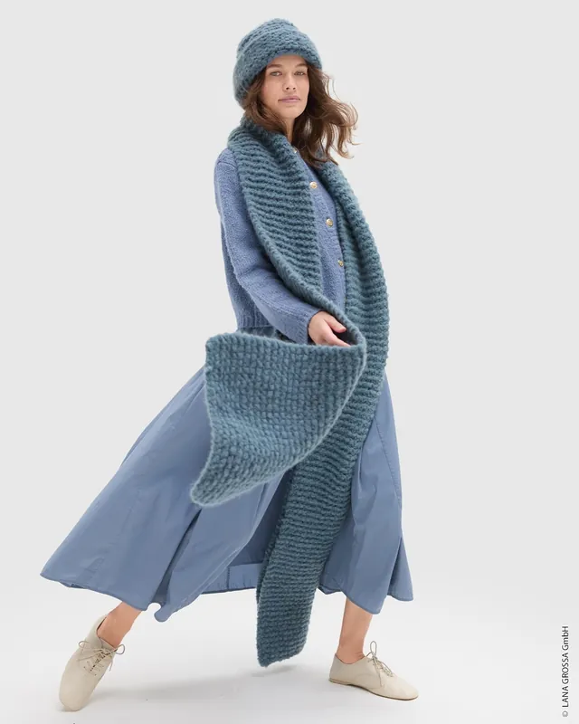 Schal Kraus Rechts aus Royal Alpaca Bestseller