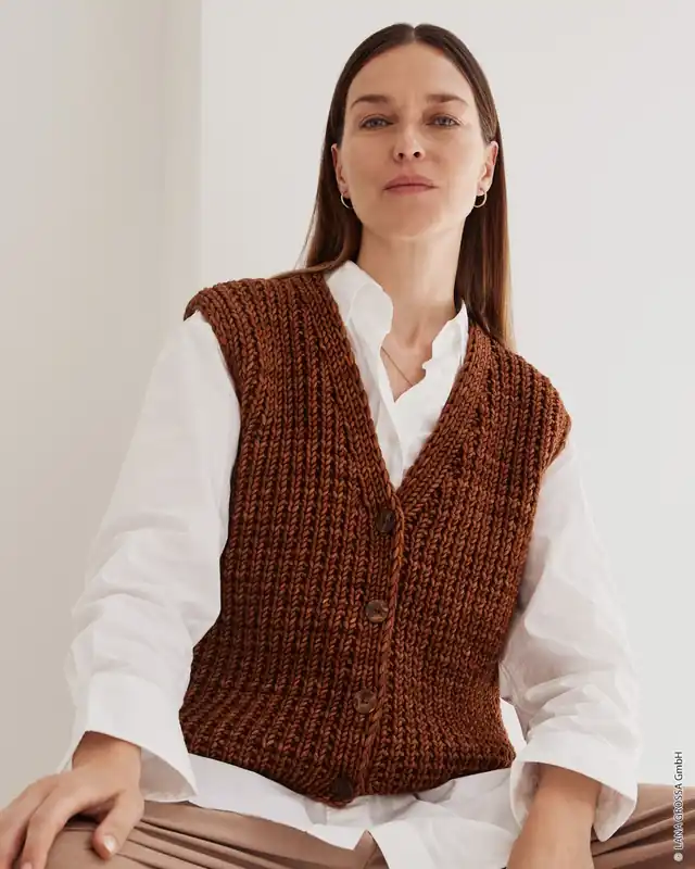 Saisonangebot Weste Mit Strukturmuster aus Vintage Superchunky