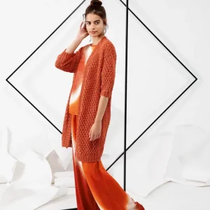 Preis Gesenkt Jacke mit Lochmuster aus Lino