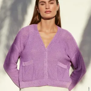 Geld-Zurück-Garantie Jacke Glatt Links Mit Taschen aus Nastrino