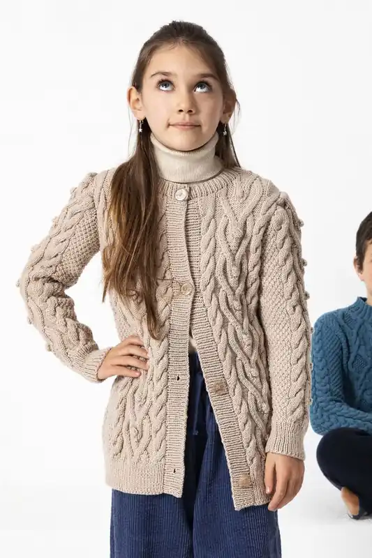 Kinderjacke mit Zopfmuster aus Atlantis Kostenloser Rückversand