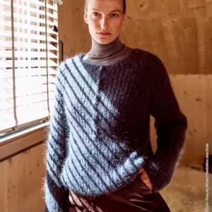 Kostenloser Versand Grauer Pullover aus Brigitte No. 3