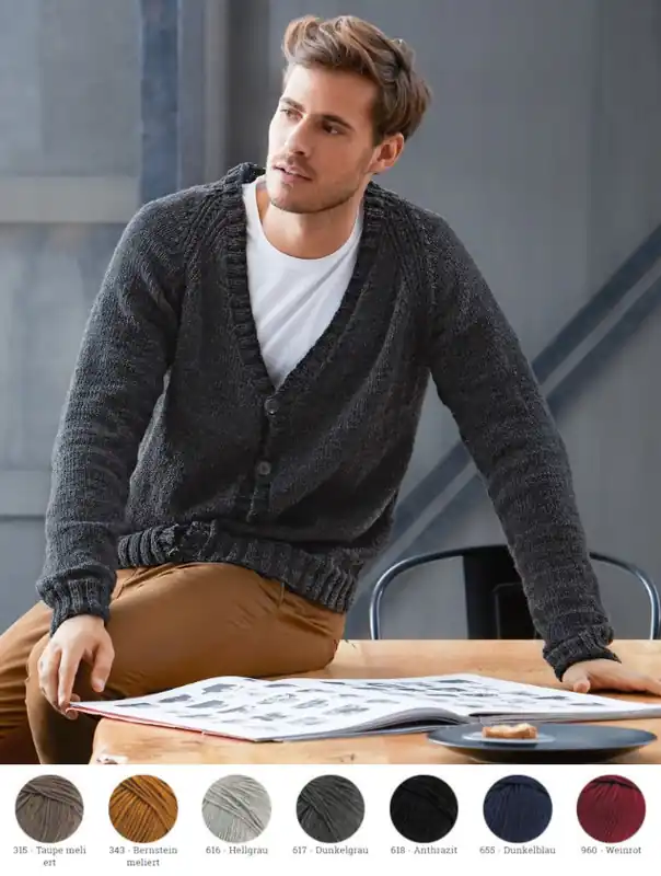 Saisonangebot Herren-Raglanjacke aus Cool Wool Big (Melange)