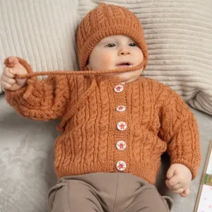 Super-Preis Jäckchen mit Zopfmuster aus Pro Lana Baby Merino Soft