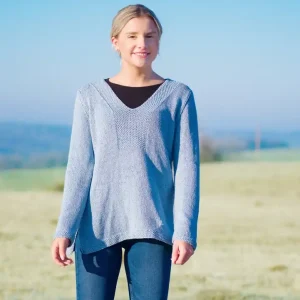 Pullover mit V-Auschnitt aus LandLust Sommerseide Handgefertigt