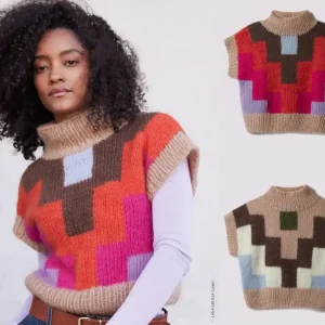 Gratis Versand Slipover Mit Farbflächen aus Mohair Di Gio