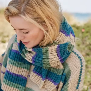 Streifenschal aus Merino Uno Limited Edition