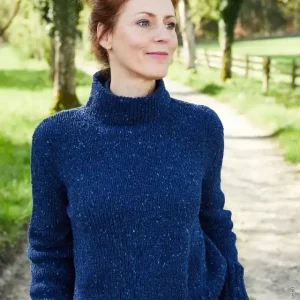 Exklusiv Damenpullover Mit Zöpchenmusterbund aus Landlust Soft Tweed 90