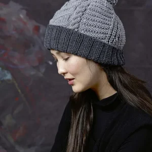 Zweifarbige Mütze aus Merino 70 Ausverkauf