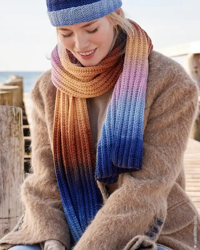 Geprüft Schal Mit Falschem Patentmuster aus Cool Wool Big Color