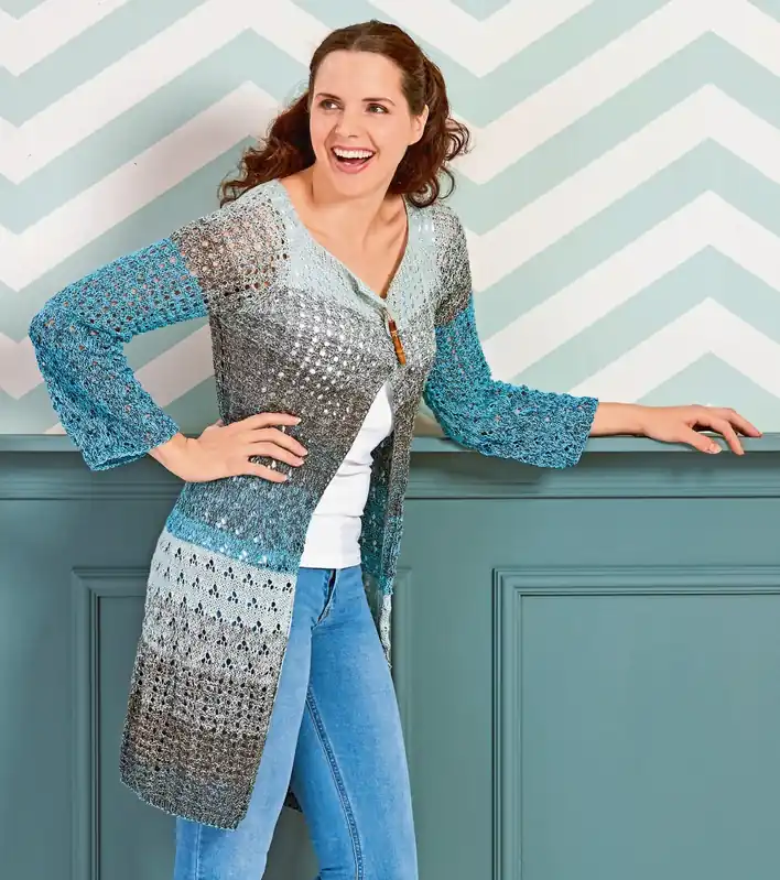 Raglanjacke aus Woolly Hugs Bobbel Cotton Echt