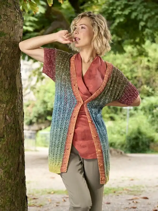 Mega-Angebot Cardigan mit Ajourmuster aus Pro Lana 1-2-3 Ideen