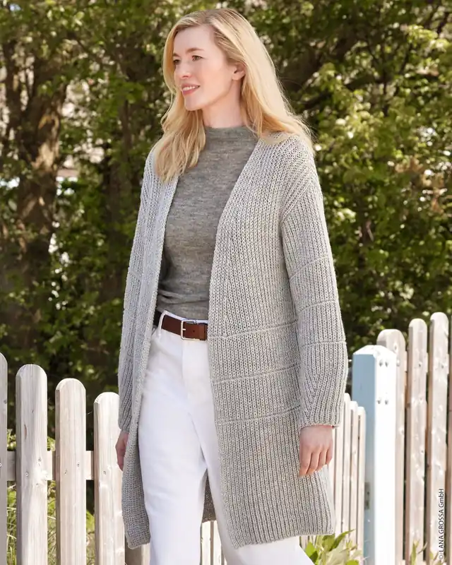 Jacke Mit Streifenmuster aus Cool Wool Big Mélange Sofort Bestellen