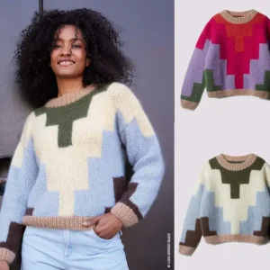 Saisonangebot Pullover Mit Farbflächen aus Mohair Di Gio