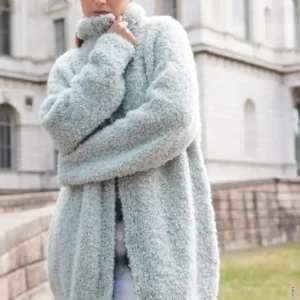 Versand Am Gleichen Tag Longjacke Mit Druckknöpfen aus Orsetto