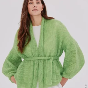 Expressversand Schalkragen-Cardigan Topdown aus Silkhair