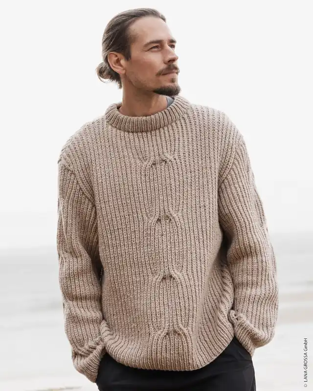 Sonderaktion Pullover Mit Zopf aus Alta Moda Cashmere 16