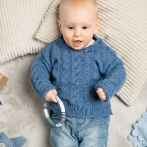 Hochwertig Pulli mit Zopfmuster aus Pro Lana Baby Micro