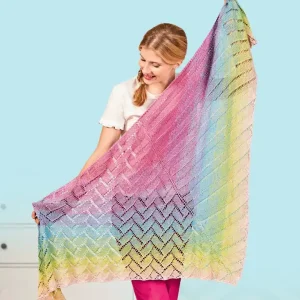 Tuch Grafik-Art aus Woolly Hugs Bobbel Cotton Preiswert