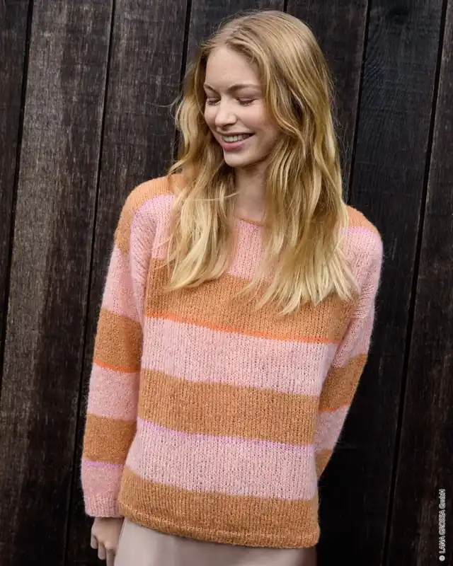 Sonderangebot Pullover Glatt Rechts In Streifen aus Setasuri