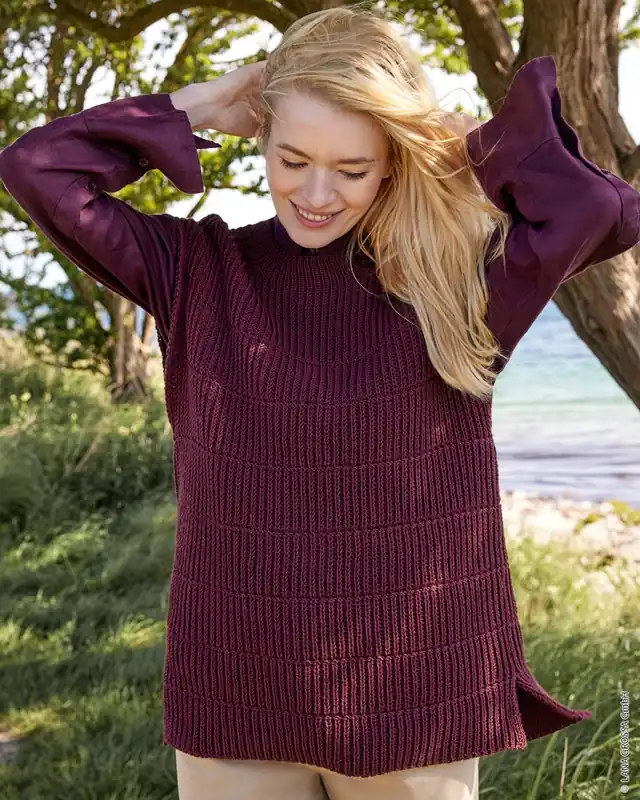 Pullunder Mit Schlitz aus Cool Wool Mélange Billig