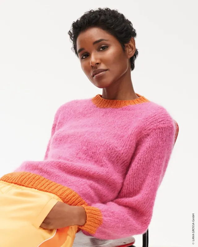 Pullover Glatt Rechts aus Cool Merino & Mohair Moda Bestpreis