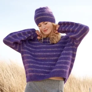 Jetzt Bestellen Top Down Streifenpullover aus Merino Superiore & Silkhair