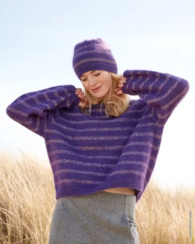 Jetzt Bestellen Top Down Streifenpullover aus Merino Superiore & Silkhair