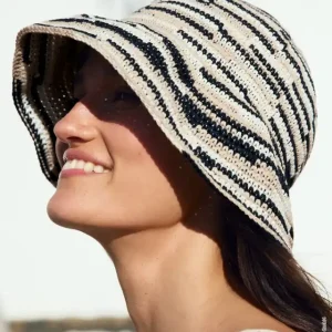 Hut In Festen Maschen Mit Krempe aus Elastico Begrenztes Angebot